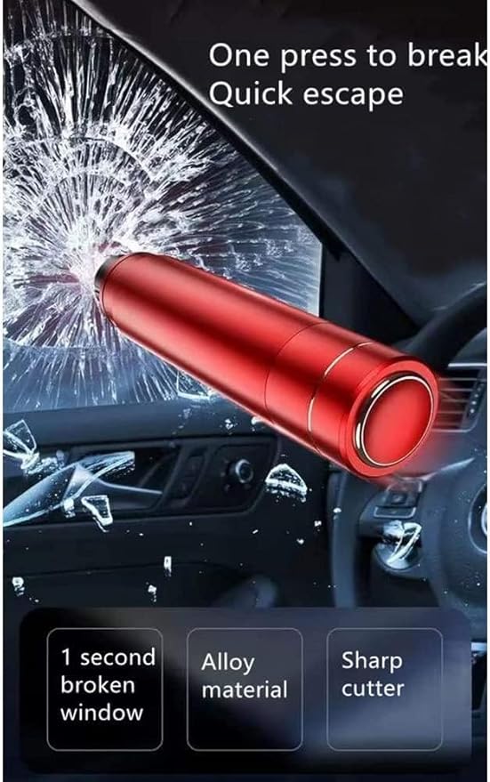 HHXS Car Window Breaker Seatbelt Cutter Tool, Safe Hammer Glass Breaker Under Water Safety Hammer Emergency Escape Glass Breaker Life Hammer for Car (4 Pcs, Black)