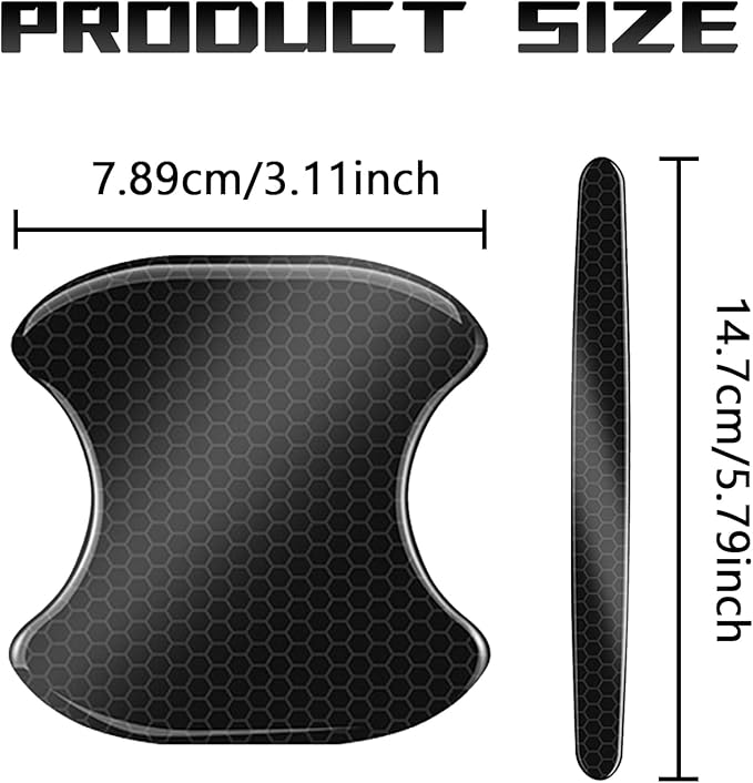 Car Door Handle Scratch Protectors Edge Guards, Reflective Anti-Scratch Door Bowl Handle Stickers Universal for Cars SUVs Trucks Doors Entry Guard Automotive Exterior Accessories (Black, 8PCS)