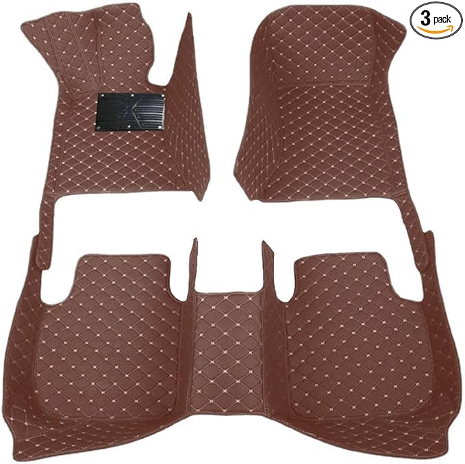 Floor Mats for Cars, All-Weather Mats, Waterproof Trim-to Fit Automotive Floor Mats for 99.9% Cars Sedan Trucks SUV, Custom Floor Liner Car Accessories (Coffer)