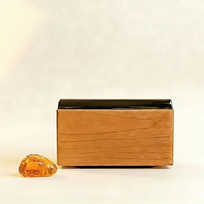 Wood Car Air Freshener - Natural Odor Eliminator & Long Lasting Scent Diffuser for Visor Clip - Car Interior Accessories for All Vehicles (Amber Starter Kit)