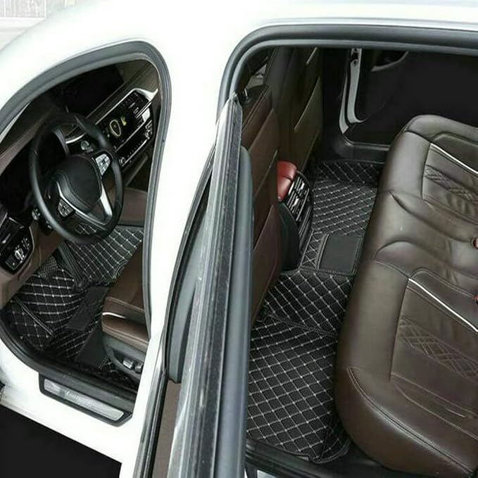 TREGOO All Weather Car Mats Custom Fit Non Slip Floor Mats for 1998-2025 Cars Personalized Leather Protection Pads Suitable for Men Women (Orange)