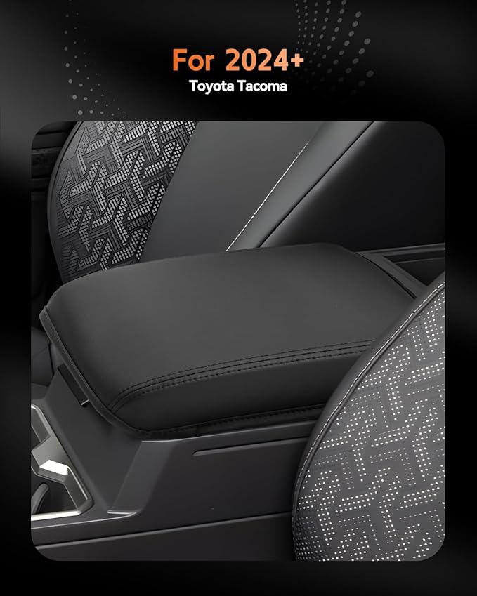 CDEFG for 2024 2025 2026 Toyota Tacoma Center Console Cover Armrest Box Cover for Tacoma (SR, SR5, TRD PreRunner, TRD Sport, TRD Off-Road, Limited) Accessories Console Arm Rest Protector