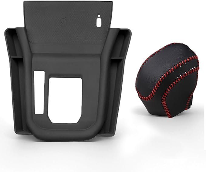 Upgraded 2-Piece Center Console Organizer Set for 2025 2026 Subaru Forester Accessories | Anti-Slip Silicone Storage Tray with Side Pockets + Gear Shift Knob Cover Protector