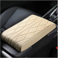 Mandark Car Center Console Cover, Soft Leather Memory Foam Automotive Armrest Seat Box Cushion Pad, Waterproof Comforable Vehicle Arm Rest Mat Accessories, Universal for RV, SUV, Truck (Beige)