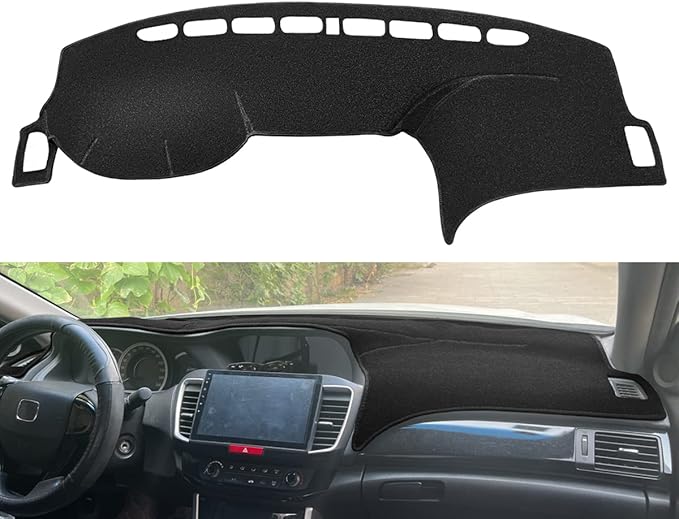 Dashboard Cover Dash Cover Mat Pad Carpet Custom Fit for Honda Accord 2013 2014 2015 2016 2017 (Black) Z15