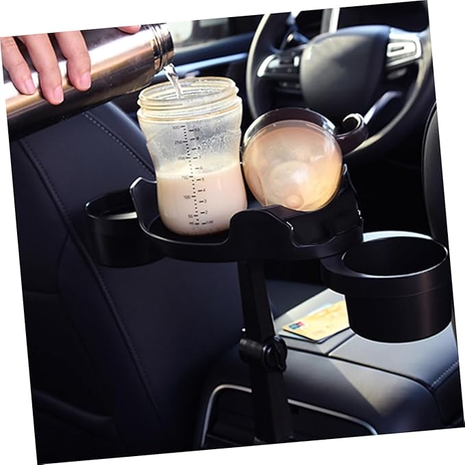 Healifty Car Cup Holder Expander Tray with Adjustable Multi Angle Rotation Car Drink Holder and Food Tray Organizer for Cups Phones Keys and Snacks Space Saving