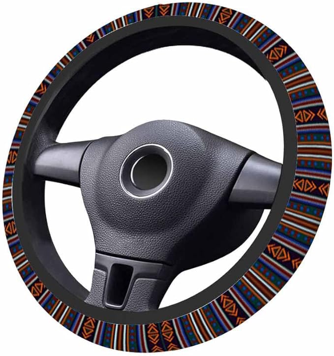 Ethnic Pattern Elastic Steering Wheel Cover Colorful Steering Wheel Cover Anti Slip Protective Case Universal Stretch Steering Protector