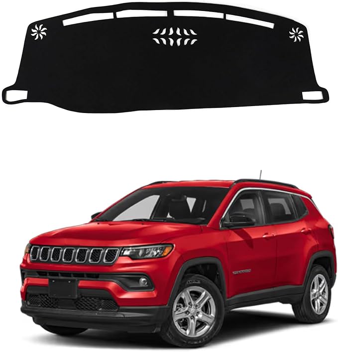 Dashboard Mat Cover for Jeep Compass 2022-2025 Nonslip Center Console Sunshield Glare UV Rays Protector Accessories