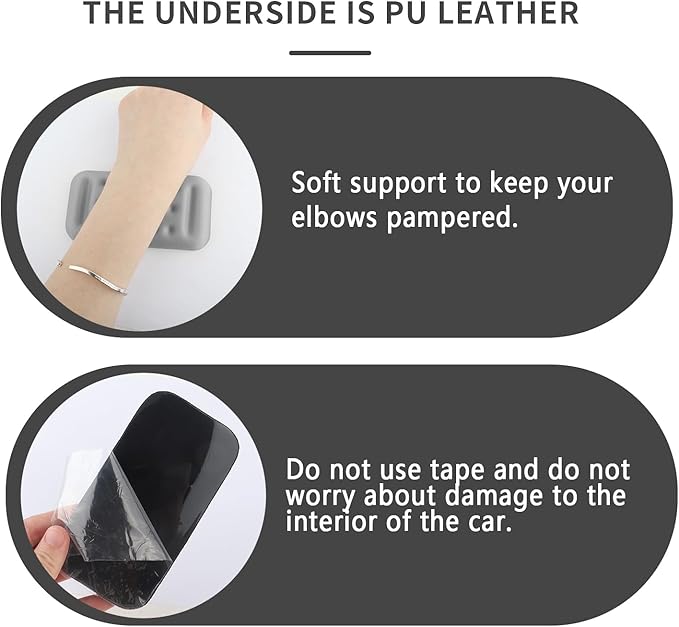 2PCS Car Arm Rest Elbow Pads,Comfortable Car Arm Rest Cushion with Memory Foam Pad for Arm Support,Universal Car Interior Accessories Car Door Armrest Pad (Gray)