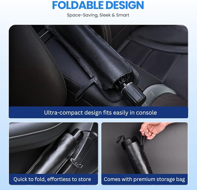 Andalus Brands Windshield Sun Shade for Cars, SUVs & Trucks – Foldable Umbrella Sun Visor for Car, Heat & UV Protector with Storage Pouch (Medium (56x31 inch))