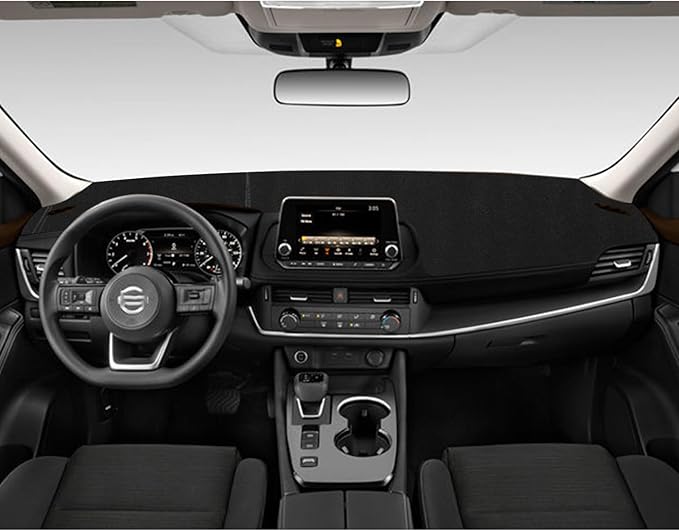 x xotic tech Center Console Dashboard Mat Pre-Cut Non-Slip Sunshield Sun Glare Protector Dash Carpet Pad Black Cover Compatible with Nissan Rogue 2021 2022 2023 2024 2025 2026