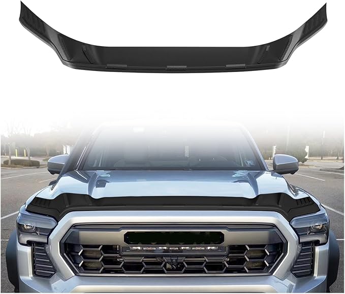TripleAliners Hood Deflector Protector Compatible with 2024 2025 2026 Toyota Tacoma Accessories Hood Protector TPE Bug Deflector Shield Replacement