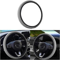 Leather Car Steering Wheel Cover, Anti-Slip Breathable Microfiber Leather Steering Wheel Protector for Women Men, Universal 15'' Elastic Soft Odorless, Car Accessories for Car, Truck, SUV (Gray)