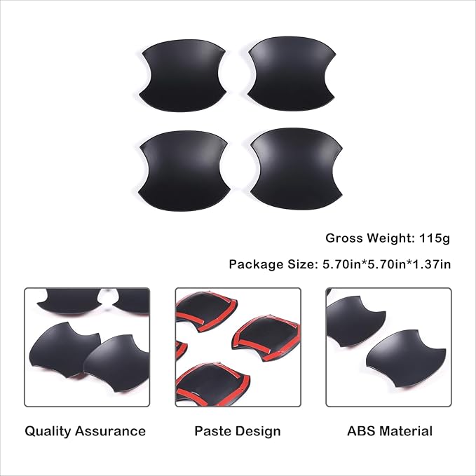 Car Exterior Door Handle Bowl Cover Trim Compatible with Toyota Tundra 2022+/Sequoia 2023+/Tacoma 2024+/4Runner 2025+, Front Rear Door Grab Pull Handle Cup Bowl Scratch Protector Sticker Accessories