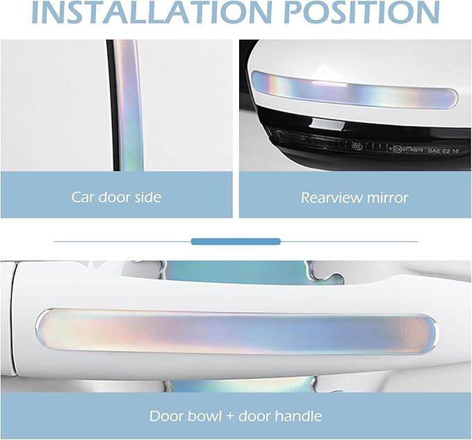 8 PCS Car Door Handle Protectors, Car Door Handle Scratch Protector Sticker, Universal for Most Cars (Multicolor)