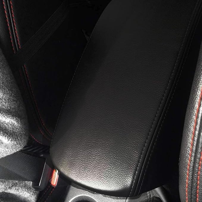 Auprite Center Console Cover for Mazda CX5 2018-2025, Auto Center Console Cover Pad Leather Car Armrest Seat Box Cover Protector for Mazda CX5 Accessories (Black with Black Stitches)