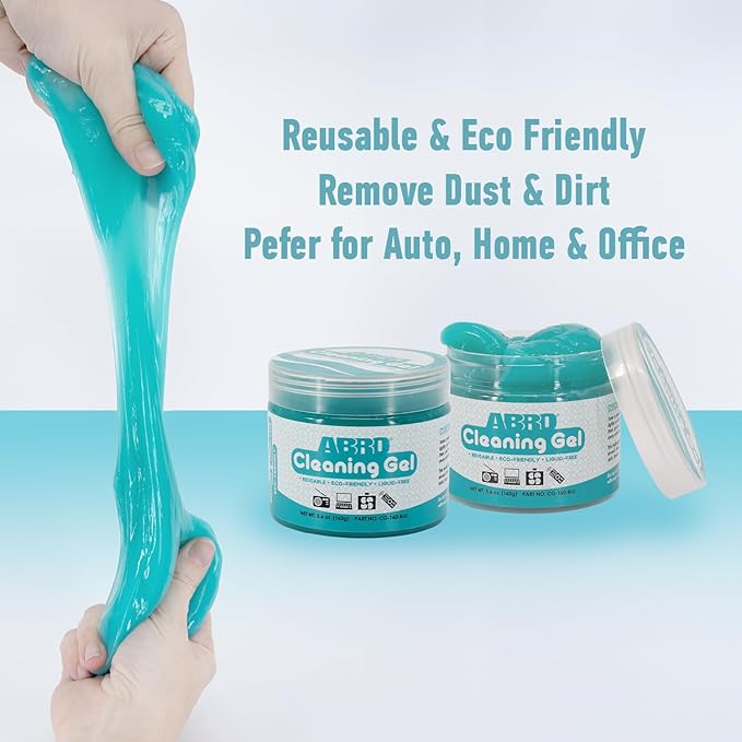 ABRO Car Cleaning Putty | Reusable Slime Removes Dust, Dirt, Crumbs | Multipurpose Vent, Cupholder, Keyboard Cleaner Gel