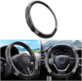 Mandark Car Steering Wheel Cover, Elastic Sport Leather Vehicle Steering Wheel Protector, Non-Slip Soft Grip Padded Auto Interior Protective Accessories, 14.5-15 Inch Universal Fit（Gray）