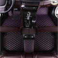 Custom Luxury Leather Car Floor Mats Upgrade Your Car's Interior All-Weather Protection for Cars, SUVs, Trucks Compatible with Automotive Floor Mats (Black Purple)