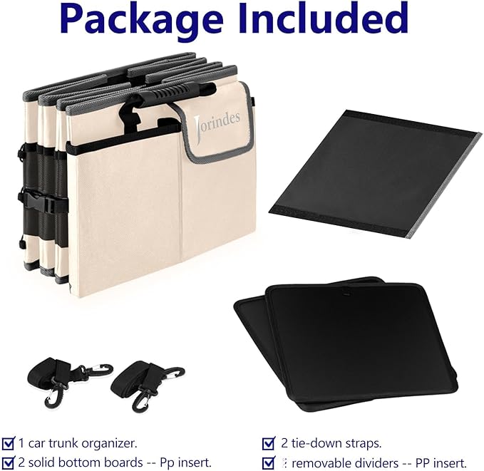 Trunk Organizer with Built-in Insulated Leak Proof Cooler Bag,Collapsible Cargo Organizer for SUV with Non Slip Bottom Strips,3 Large Compartments Foldable Waterproof Portable Car Storage Box