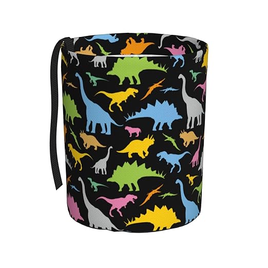 KXWQTRDD Car Garbage Bag Colorful Dinosaurs Mini Car Trash Bin Portable Collapsible Waterproof Rubbish Bag for Car Accessories Back Front Seat Cup Holder
