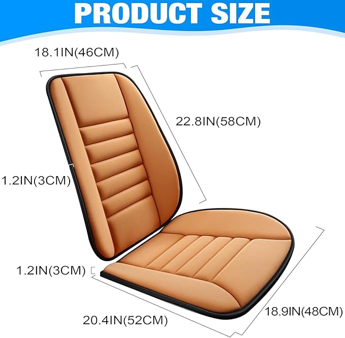 Car Seat Cushion with Back Support Pillow for Ford Ranger 2024, Pillow Memory Seat Covers Desk Chair Cushion Back Support for Automotive Seat Driver Interior Accessories, B/Orange