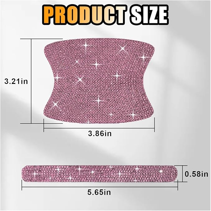10PCS Bling Car Door Handle Anti-Scratch Sticker, Universal Car Doors Handles Protective Cover, Shiny Rhinestone Auto Decor Accessories for Women (Pink)