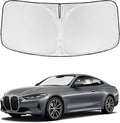 for BMW 4 Series 2021-2025 430i 440i i4 m4 330i Windshield Sun Shade - 4 Layers for Front Windows Shade Cover Custom Fit 4 Series Sun Visor 240T Retractable Shade Blocks UV Rays Car Accessories