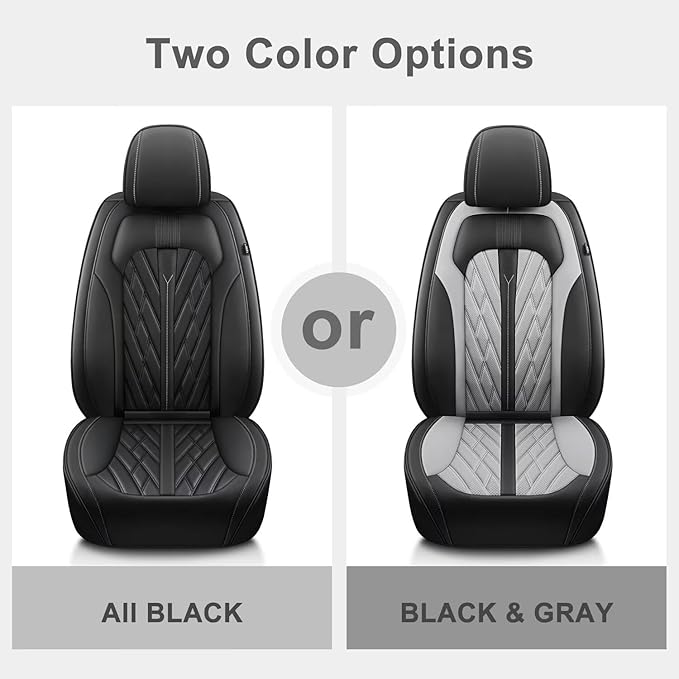 TTX LIGHTING Seat Covers Fit for Kia Seltos 2021-2026 Front Seat Covers Faux Leather Car Seat Covers Breathable Waterproof Car Seat Protector (2 Seats, Black)