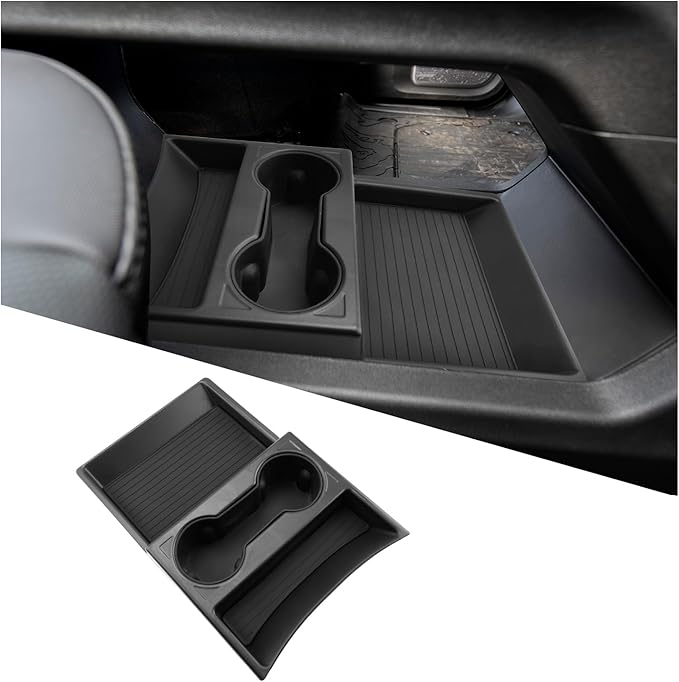 Ruiya Hummer EV Lower Console Organizer for GMC Hummer EV Accessories ABS Material with Cup Holder Under Console Organizer Compatible with (2024/2025) Hummer EV SUV & (2022-2025) Hummer EV Pickup