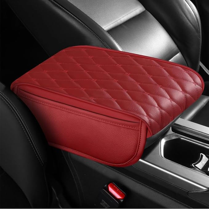 Universal Car Armrest Pad for Lexus RX|RX AL30 AL20 AL10 XU30 RX 450 350 200 270 Leather Armrest Box Center Console Cover Pad Waterproof Arm Rest Protector Decor Accessories,Red01