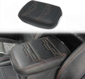 Muslogy for Frontier Center Console Pad Armrest Box Cover Vegan Leather Soft Accessories Armrest Lid Protector Compatible with Nissan Frontier 2022-2025 2026(Regular Thick, V2 Orange Stitching)