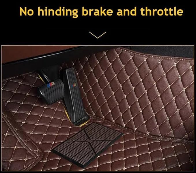 Custom Leather Car Mats, Vehicle-Specific Fit All-Weather Floor Mats, 100% Waterproof Anti-Slip Durable Protection for SUV Truck Sedan, Precision Tailored Protection (Light Brown)