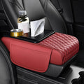 Car Center Console Cover for Jeep Wagoneer Wrangler Grand Cherokee Grand Commander,Multifunctional Auto Armrest Cushion Pad Armrest Middle Console Cover Interior Accessories,Red