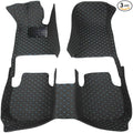 KaiLaiCarCustom Automotive Car Floor Mats for 99.99% Sedan SUV Sports Car Men Women Protection Full Coverage Pads Anti-Slip Leather Floor Lining (Black Mat Blue Line, A - Diamond)