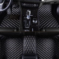 Custom Making Car Floor Mats Protection Pads for 99% Sedan/Coupe/Hatchback/SUV/Pickup Men Women Car Floor Mats Coverage Pads Anti-Slip Leather Floor Lining (Black Beige)