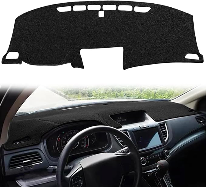 Dash Cover Mat Custom Fit for Honda CRV 2012 2013 2014 2015 2016,Dashboard Cover Pad (12-16 Black) Z08