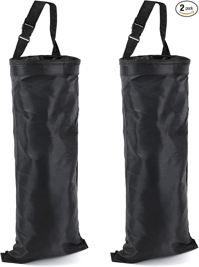 2PCS Car Trash Bag, Seat Back Hanging Car Garbage Bag, Waterproof Hanging Car Trash Can for Camping, Outdoor Traveling, Home Use & Car Storage, Washable Oxford Material