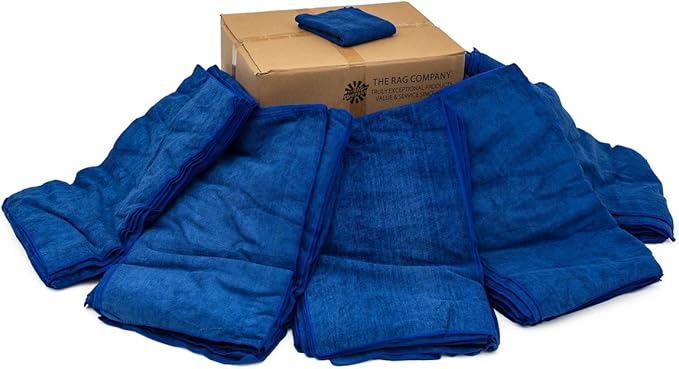 The Rag Company - Car Wash Towel - Professional Microfiber Auto Detailing and Drying Towels, Lint-Free, Streak-Free, Great for General Cleaning, 320gsm, 16in x 27in, Royal Blue (Wholesale Case of 125)