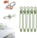 Silicone Cable Ties, Data Cable Organizer Reusable Cable Management Organizer, Multipurpose Elastic Cord Organizer for Bundling and Fastening Cable Cords Wires for Travel/Office/Home (Matcha, 5Pack)