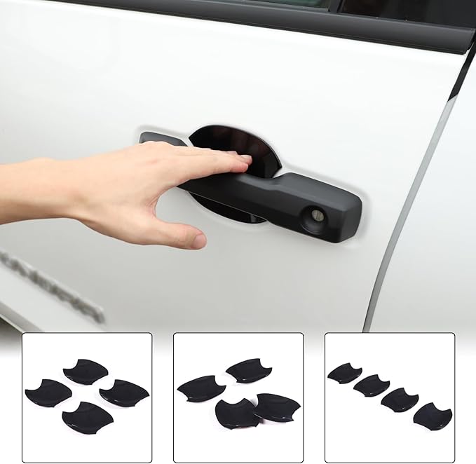 Car Exterior Door Handle Bowl Trim Cover Compatible with Toyota Tundra 2022+/Sequoia 2023+/Tacoma 2024+/4Runner 2025+, Front Rear Door Grab Pull Handle Cup Bowl Scratch Protector Sticker Accessories