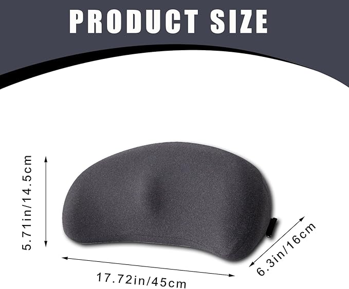 Car Seat Cushion, Memory Foam Vehicle Driver Seat Support Pillow for Back Pain Relief, Comfortable Lumbar Pillow for Driving, Office Chair, Wheelchair, Universal for SUV, Truck, RV (Dark Gray)