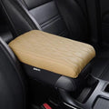 BODLYL Car Center Console Cover, Memory Foam Car Armrest Cushion, Beige Auto Arm Rest Pad, Leather Arm Rest Covering Car, Hand Rest Pillow for SUV/Truck/Vehicle (Beige)