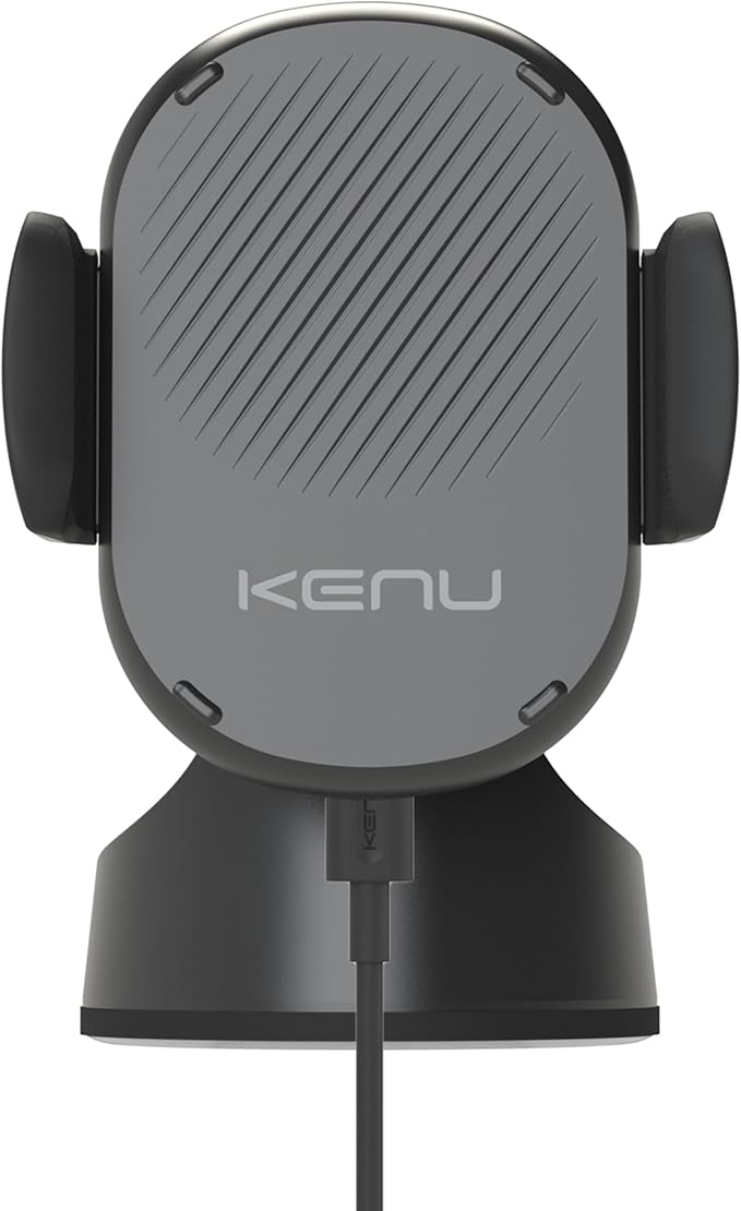 Kenu Airbase Car Phone Mount Wireless Charger - Windshield, Dashboard, Desk Phone Holder - Suction Cup and 360 Degree Pivot, Qi Fast-Charging - Use with Latest iPhones, Samsung and Androids