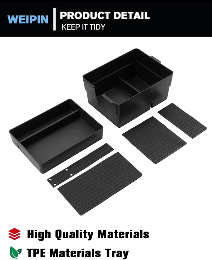 WEIPIN for 2PCS Double Layer Center Console Armrest Organizer ABS Materials Compatible with 2024-2026 L EXUS TX350/TX350h/TX450h+/TX500h