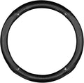 Car Steering Wheel Cover, Carbon Fiber Trim Breathable Sweat-absorbent Protector, Close Fitting Non-slip and Scratch-resistant Cover for All Seasons, for Most Cars Trucks (Black #Round)