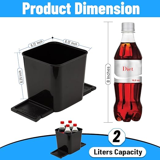 HAUSSIMPLE Car Trash Can for Vehicles Leakproof Compact Garbage Bin w/Stability Flap, Anti-Slip Base, Portable Trash Holder for Cars, Trucks, SUVs, Minivans (Black, Small)