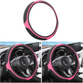 LoyaForba Car Steering Wheel Cover, Universal 14.5-15 Inch, Soft Anti-Slip Neoprene Protector for Steering Wheel, Breathable Odorless and Elastic Stretch, Car Accessory for SUV, Van, Truck (Pink)