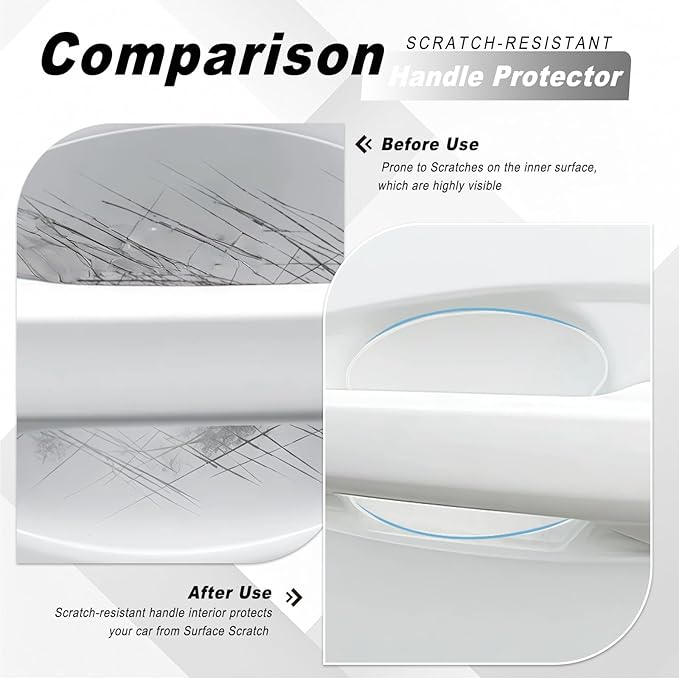 10 PCS Car Door Handle Scratch Protector, Transparent Film Invisible Door Handle Protectors for Vehicles, Guard Scratch Paint Shield for Cars SUVs Trucks (Clear)