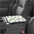 Furry Cow Print Armrest Cover for Car, Soft Plush Center Console Cushion Pad, Car Arm Rest Box Protector for Women Men, Universal Auto Decorative Accessories for Cars Trucks SUVs (Green)